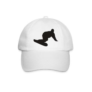 Snowboarder - Snowboard - Baseballkappe - Weiß/Weiß - Vorne