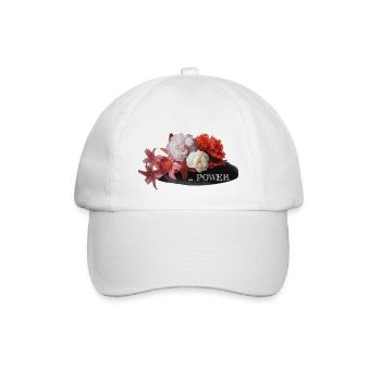 Flower Power - Baseballkappe - Weiß/Weiß - Vorne