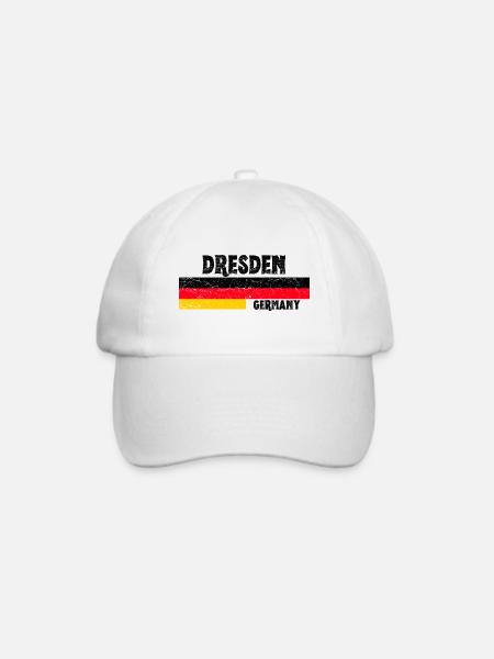 Dresden Deutschland Flagge - Baseballkappe - Weiß/Weiß