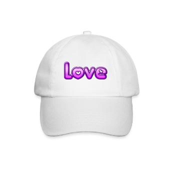 Text Love - Baseballkappe - Weiß/Weiß - Vorne