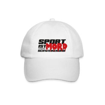 Sport ist Mord - Baseballkappe - Weiß/Weiß - Vorne