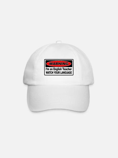 warning Im an english teacher - Baseballkappe - Weiß/Weiß