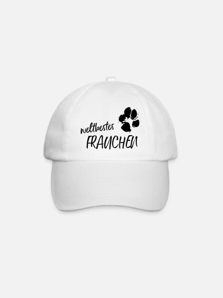 weltbestes Frauchen Pfote Hund - Baseballkappe - Weiß/Weiß