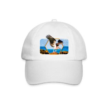 Adler mit gespreizten Flügeln und Grafik-Form - Baseballkappe - Weiß/Weiß - Vorne
