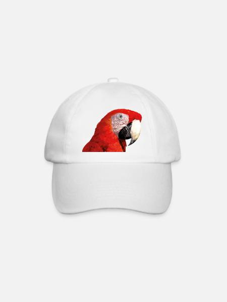 Roter Ara - Baseballkappe - Weiß/Weiß