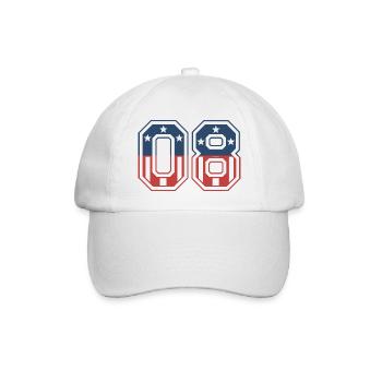 Anzahl 08 USA - Baseballkappe - Weiß/Weiß - Vorne