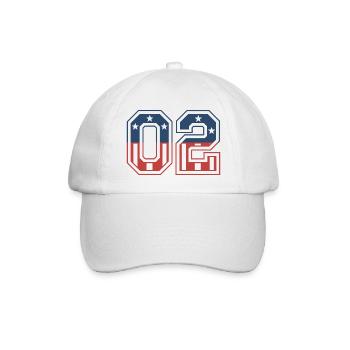 Anzahl 02 USA - Baseballkappe - Weiß/Weiß - Vorne