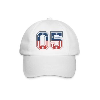 Anzahl 05 USA - Baseballkappe - Weiß/Weiß - Vorne