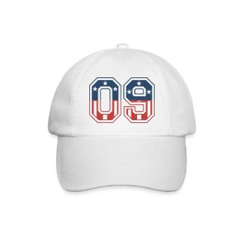 Anzahl 09 USA - Baseballkappe - Weiß/Weiß - Vorne
