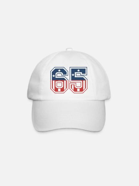 Nummer 65 USA - Baseballkappe - Weiß/Weiß