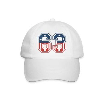 Nummer 63 USA - Baseballkappe - Weiß/Weiß - Vorne