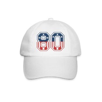 Nummer 80 USA - Baseballkappe - Weiß/Weiß - Vorne