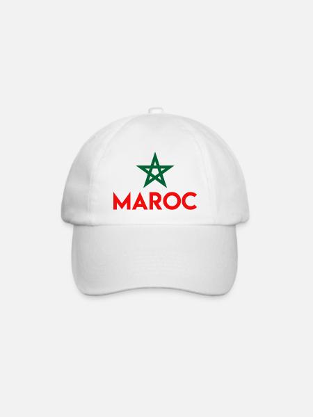 Marokko - Baseballkappe - Weiß/Weiß