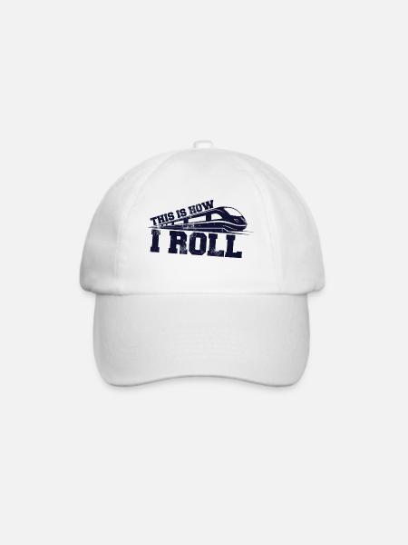 Lokführer, Zugführer, Eisenbahn, U-Bahn, ICE, Zug - Baseballkappe - Weiß/Weiß