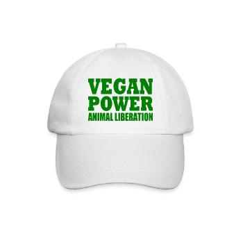 Vegan power animal liberation - Baseballkappe - Weiß/Weiß - Vorne
