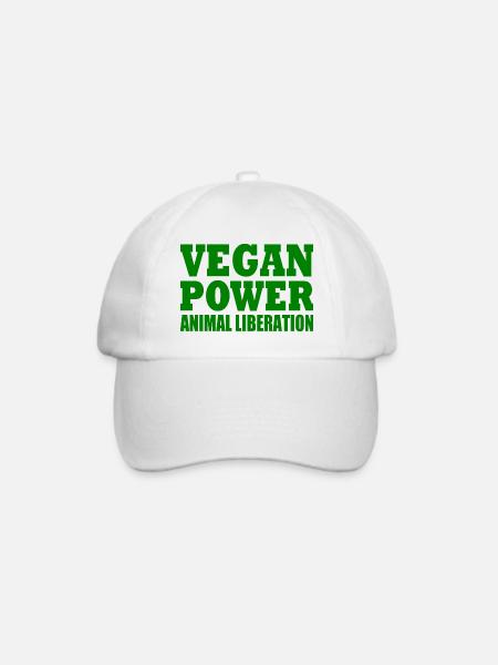 Vegan power animal liberation - Baseballkappe - Weiß/Weiß