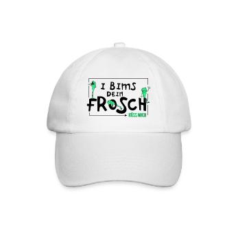 Frosch - I Bims dein Frosch - Kuss - Baseballkappe - Weiß/Weiß - Vorne