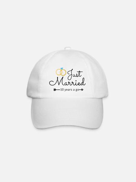 10. Hochzeitstag - Baseballkappe - Weiß/Weiß