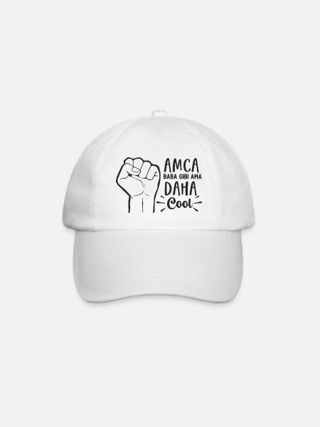 Amca Baba Gibi Ama Daha Cool - Baseballkappe - Weiß/Weiß