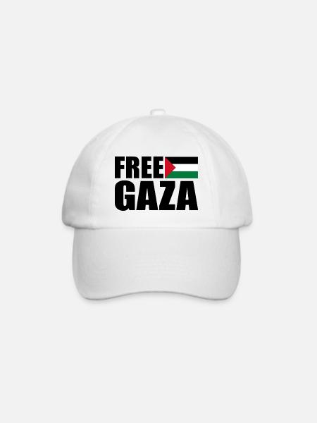 Free gaza - Baseballkappe - Weiß/Weiß