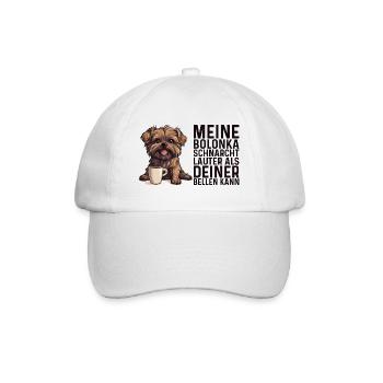 Meine Bolonka schnarcht lauter - Bolonka Zwetna - Baseballkappe - Weiß/Weiß - Vorne