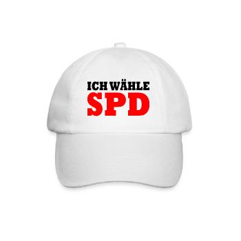 Ich wähle spd - Baseballkappe - Weiß/Weiß - Vorne