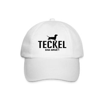 Teckel was sonst Hunde Spruch Wilsigns - Baseballkappe - Weiß/Weiß - Vorne