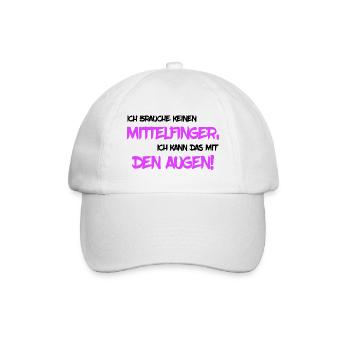 Brauche keinen Mittelfinger - Baseballkappe - Weiß/Weiß - Vorne