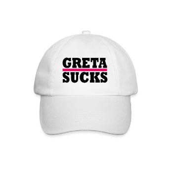 Greta sucks - Baseballkappe - Weiß/Weiß - Vorne