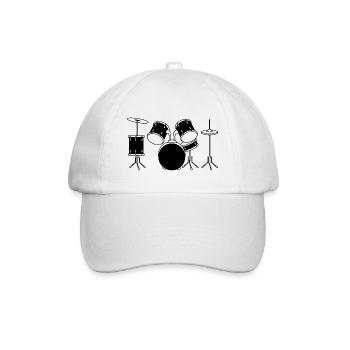 Drum Set - Baseballkappe - Weiß/Weiß - Vorne