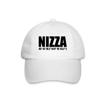 Nizza Koordinaten - Baseballkappe - Weiß/Weiß - Vorne