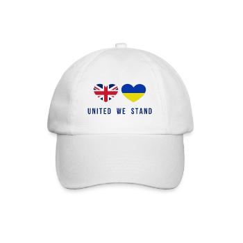 United we stand Großbritannien und Ukraine - Baseballkappe - Weiß/Weiß - Vorne