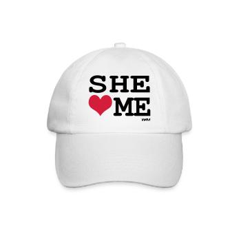 she loves me by wam - Baseballkappe - Weiß/Weiß - Vorne