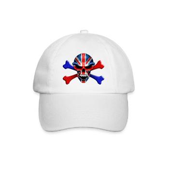 Union Jack Skull - Baseballkappe - Weiß/Weiß - Vorne