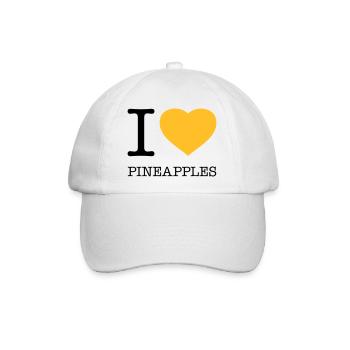 I LOVE PINEAPPLES Ananas - Baseballkappe - Weiß/Weiß - Vorne