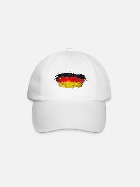 Deutschland Splatter - Baseballkappe - Weiß/Weiß