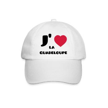 J'aime la Guadeloupe (V) - Baseballkappe - Weiß/Weiß - Vorne