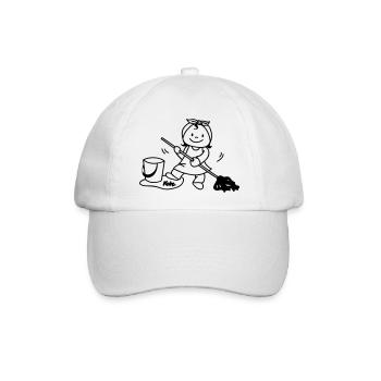 Putzfrau - Baseballkappe - Weiß/Weiß - Vorne