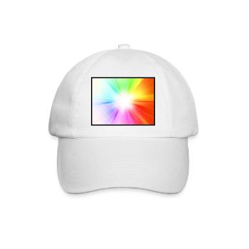 Regenbogen Punkte - Baseballkappe - Weiß/Weiß - Vorne