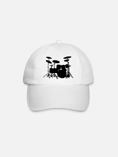 Drumset - Baseballkappe - Weiß/Weiß