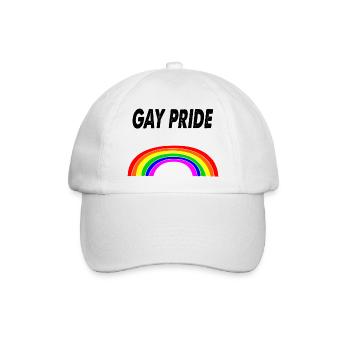 Homosexuell Stolz Flagge - Baseballkappe - Weiß/Weiß - Vorne
