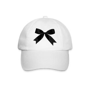 Schleife Schwarz - Baseballkappe - Weiß/Weiß - Vorne