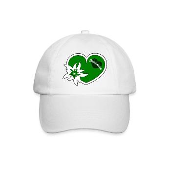 Steiermark Herz grün Edelweiss Steirer - Baseballkappe - Weiß/Weiß - Vorne