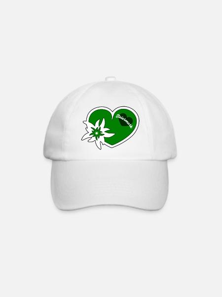 Steiermark Herz grün Edelweiss Steirer - Baseballkappe - Weiß/Weiß