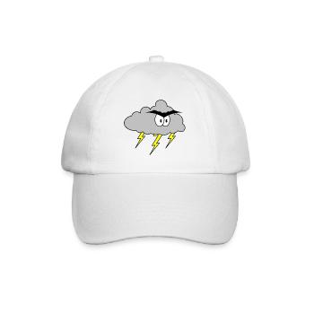 Wütende Wolke - Baseballkappe - Weiß/Weiß - Vorne