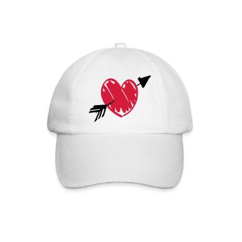 Herz Pfeil - Baseballkappe - Weiß/Weiß - Vorne