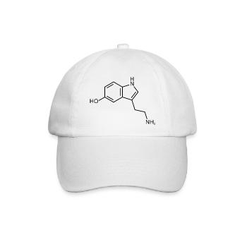 Serotonin Strukturformel Chemie Glück - Baseballkappe - Weiß/Weiß - Vorne