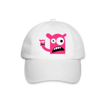 Ein Monster mit einer Monster-Puppe - Baseballkappe - Weiß/Weiß - Vorne