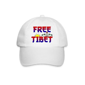 Tibet Free - Baseballkappe - Weiß/Weiß - Vorne