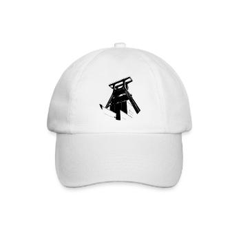 Förderturm Zeche in Schwarz Weiß - Baseballkappe - Weiß/Weiß - Vorne